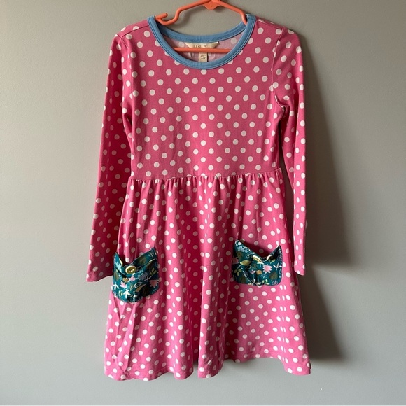 Matilda Jane Other - Matilda Jane Make Believe Collecting Leaves Lap Dress Size 6 Pink Polka Dot